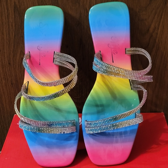 3 PAIRS! 3 PAIRS! Women's Sandals- Pink/Multicolor and Black Flats - Sandals - Picture 4 of 10